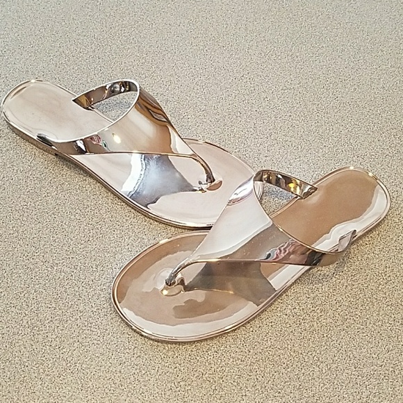 Bcbgeneration Shoes Mirrored Jelly Flip Flops Poshmark